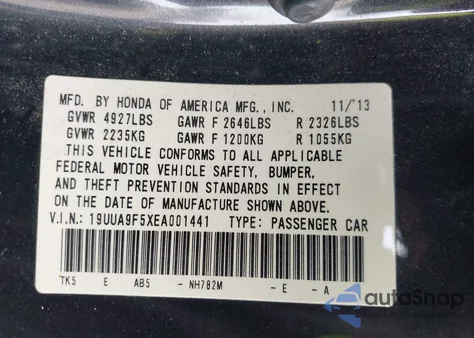 2014 Acura Tl 3.7 z USA, uszkodzony, nr VIN 19UUA9F5XEA001441